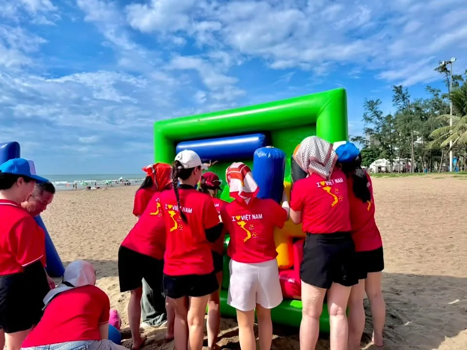 Team event on the beach in Vietnam